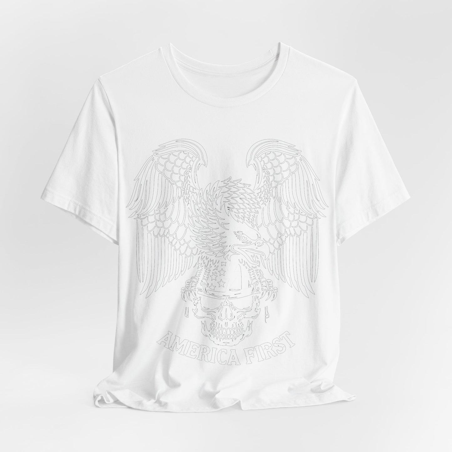 Eagle Skull Tattoo Tee — Subtle White Graphic T-Shirt