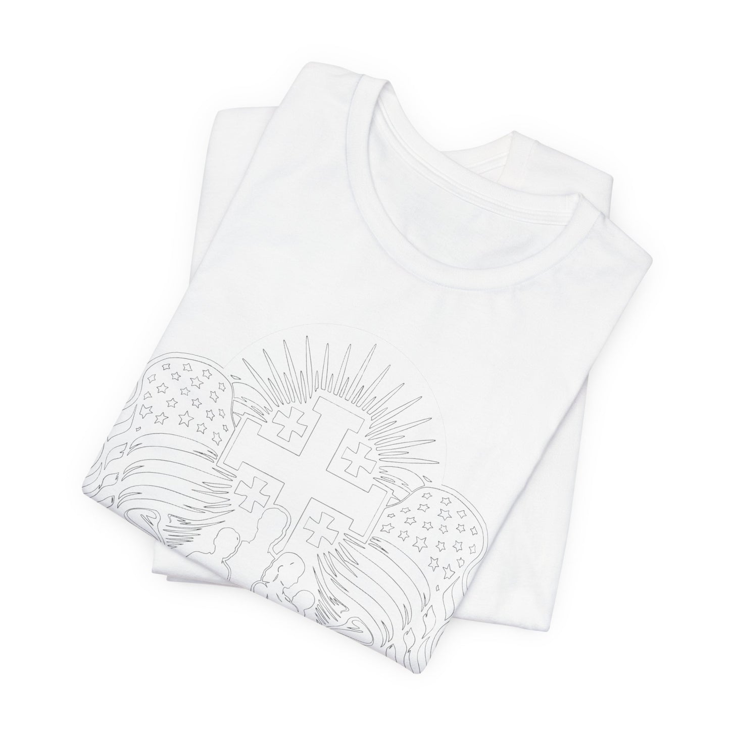 Religious Cross Shield Tee — Faith-Inspired Christian Graphic T-Shirt