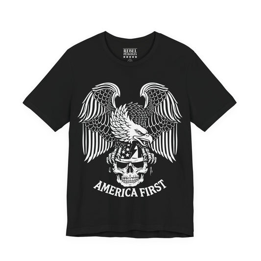 Eagle Skull Tattoo Tee — Subtle White Graphic T-Shirt