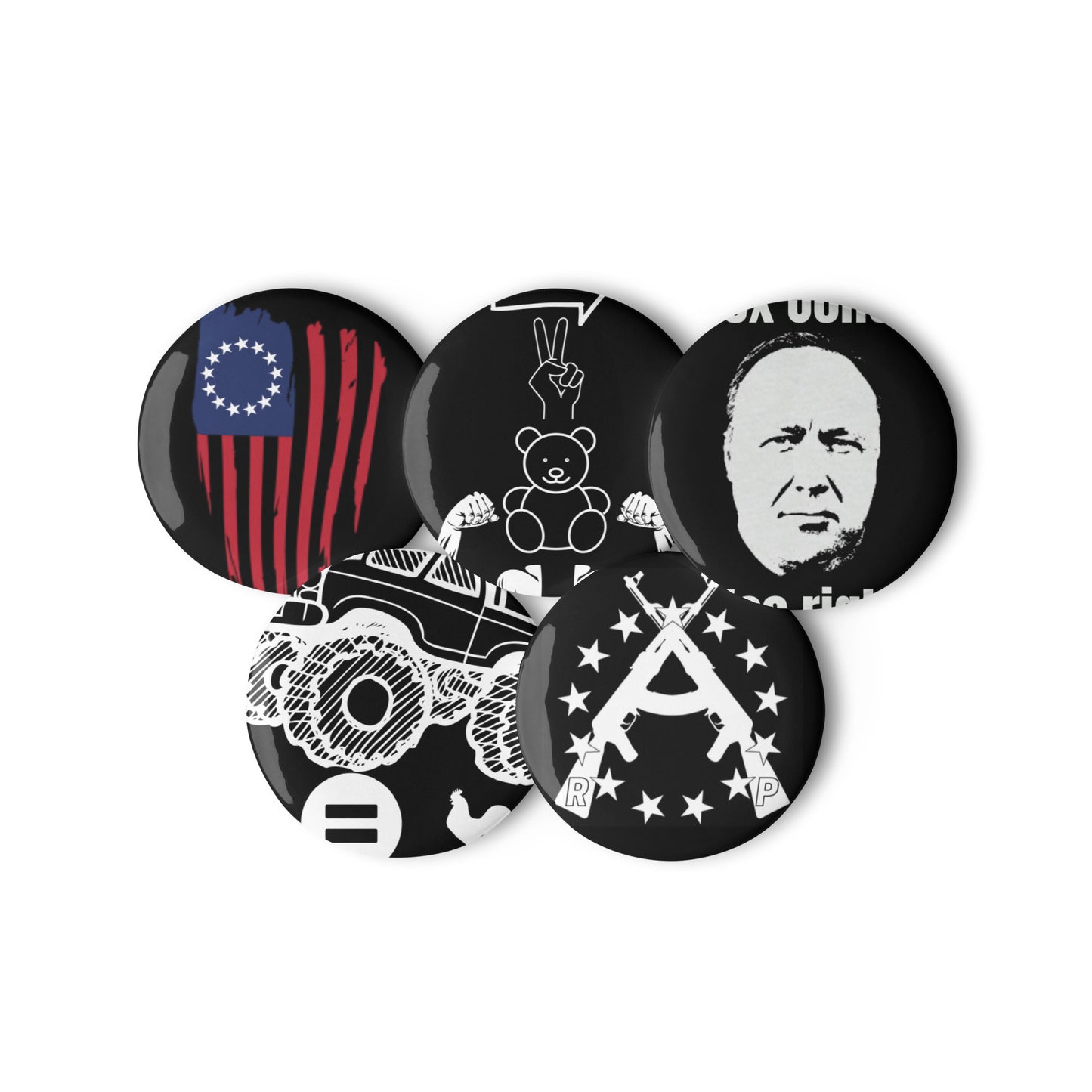 Set of pin buttons